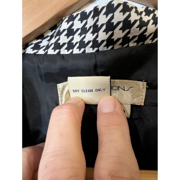 Transitions Petite Houndstooth Silk Blazer Jacket Womens MP - Picture 13 of 13